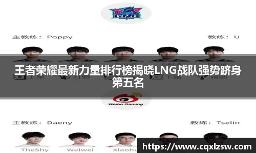 王者荣耀最新力量排行榜揭晓LNG战队强势跻身第五名